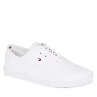 Trampki damskie - Tenisówki Tommy Hilfiger Canvas Lace Up Sneaker FW0FW07805 White YBS - grafika 1