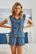 Piżamy damskie - Doctor Nap Damska piżama z ozdobną koronką M - miniaturka - grafika 1