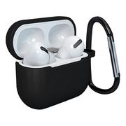 Akcesoria do słuchawek - Hurtel Etui do AirPods 3 silikonowy miękki pokrowiec na słuchawki + brelok karabińczyk zawieszka czarny (case D) AirPod 3 Case with metal ring D Black - miniaturka - grafika 1