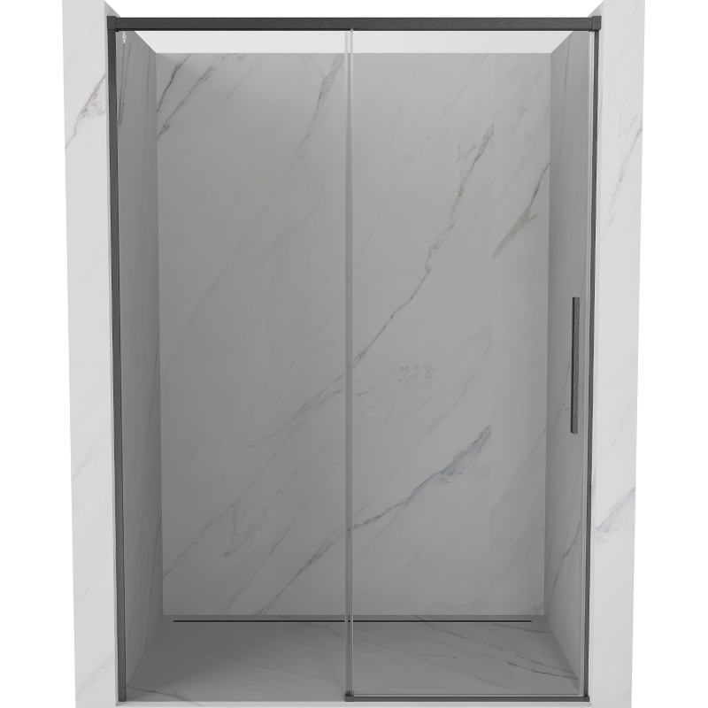 Mexen Rox drzwi prysznicowe rozsuwane 155 cm, transparent, gun gray szczotkowany - 8C2-155-000-66-00