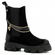 Botki damskie - Czarne zamszowe botki sztyblety na masywnej platformie CARINII - Carinii - miniaturka - grafika 1