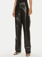 Spodnie damskie - Calvin Klein Jeans Spodnie z imitacji skóry J20J223548 Czarny Straight Fit - miniaturka - grafika 1