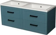 Szafki łazienkowe - Szafka łazienkowa niebieska 121cm MEIVA z umywalką podwójną - miniaturka - grafika 1
