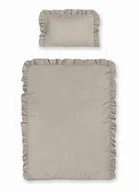 Pościel dla dzieci - Pościel 90x120 taupe dziecięca jednobarwna z falbanką Mayamoo - miniaturka - grafika 1