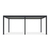 Kratki i pergole - Bioklimatyczna pergola tarasowa ELEGANCE AUTOMATIC 3x6 z oświetleniem LED Anthracite/Light Grey - Gutroof - miniaturka - grafika 1