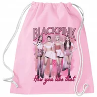 Plecaki worki - Worek Plecak Różowy BLACKPINK LIKE THAT Do Szkoły Wzory - miniaturka - grafika 1