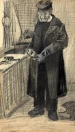 Plakaty - Plakat, Man Polishing a Boot, Vincent van Gogh, 21x29,7 cm - miniaturka - grafika 1