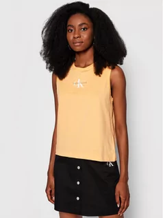 Koszulki i topy damskie - Calvin Klein Jeans Top J20J216578 Pomarańczowy Regular Fit - grafika 1