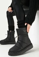 Śniegowce damskie - Czarne Śniegowce ze Ściągaczem na Grubej Podeszwie Randra - miniaturka - grafika 1