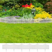 Pozostałe ozdoby ogrodowe - vidaXL vidaXL Białe ogrodzenie trawnika, 17 części / 10 m - miniaturka - grafika 1
