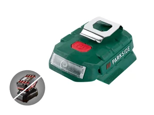 PARKSIDE PARKSIDE Adapter do akumulatora 20 V z lampką LED 4055334594943 - Akumulatory do elektronarzędzi - miniaturka - grafika 1
