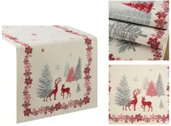 Obrusy i serwetki - Obrus Stołowy Żakardowy 47X140 Kremowy - miniaturka - grafika 1