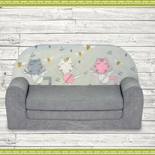Galeriatrend Sofka Dziecięca Mini Kanapa Tańczące Kotki - Łóżka dla dzieci i młodzieży - miniaturka - grafika 1