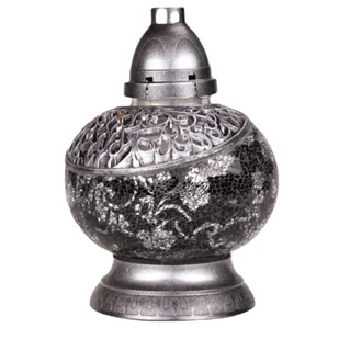 Znicz witraż Waza Mini 26 cm czarno-srebrny - Lampiony i znicze - miniaturka - grafika 1
