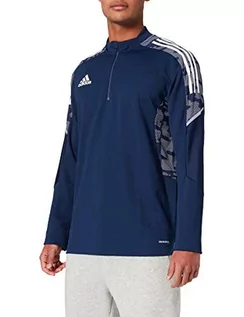 Kurtki męskie - Adidas Condivo 21 Primeblue męska kurtka treningowa, ekierka geometryczna granatowa biała, L EU GH7158 - grafika 1