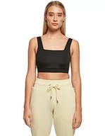 Biustonosze - Urban Classics Damski biustonosz sportowy z recyklingu Squared Bra, czarny, XS - miniaturka - grafika 1