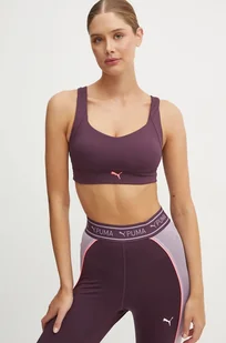 Puma biustonosz sportowy PWR Sculpting kolor bordowy gładki 525765 - Bielizna sportowa damska - miniaturka - grafika 1