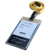 Identyfikatory - Identyfikator holder na smyczy przezroczysty – 86x54mm ŻÓŁTY / Dezhi - miniaturka - grafika 1