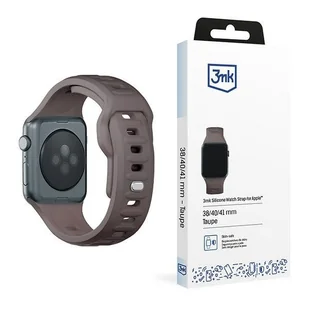 3MK Silicone Watch Strap brązowy/taupe silikonowy gumowy pasek dla Apple Watch 1/2/3/4/5/6/7/8/9/SE/Ultra/Ultra2 42/44/45/49mm - Akcesoria do smartwatchy - miniaturka - grafika 1
