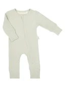 Pajacyki dla niemowląt - Niemowlęcy pajac z bawełny prążkowanej oliwkowy Nicol,r.86 - miniaturka - grafika 1