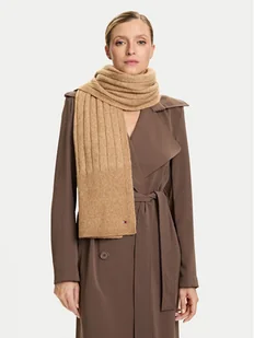 Tommy Hilfiger Szalik Flag Fluffy AW0AW17787 Beżowy - Apaszki i szaliki damskie - miniaturka - grafika 1