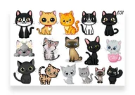 Zabawki kreatywne - 1szt TATUAŻE DZIARY ZMYWALNE DLA DZIECI NA URODZINY KOTKI KOT 031 - miniaturka - grafika 1