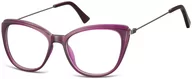 Okulary korekcyjne, oprawki, szkła - Sunoptic Oprawki korekcyjne okulary Kocie Oczy zerówki damskie CP121C fioletowe - miniaturka - grafika 1