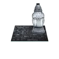 Lampiony i znicze - SZKLANA PODSTAWKA POD ZNICZE Z DEDYKACJĄ 30x30cm Cegła 194f - miniaturka - grafika 1