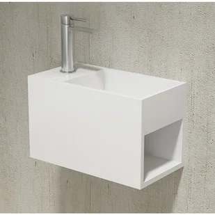 Bernstein Umywalka ścienna z półką prawą PB2046 odlew mineralny - biały mat - Umywalki Bernstein Umywalka ścienna z półką prawą PB2046 odlew mineralny - biały mat - Umywalki - miniaturka - grafika 1