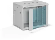 Szafy rack - Szafa wisząca 19" 9U 600x450, drzwi szklane jednoskrzydłowe, tył osłona pełna demontowalna, osłony boczne pełne demontowalne zamykane na klucz, 4 belki, kolor szary, do samodzielnego montażu - Flat Pack, ALANTEC - miniaturka - grafika 1