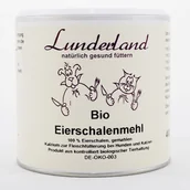 Suplementy i witaminy dla psów - Lunderland Mączka ze skorupek jaj Bio dla psa i kota 150g - miniaturka - grafika 1