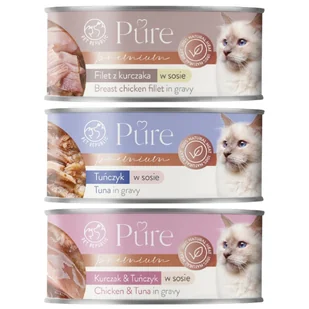 PetRepublic Pure Mix Smaków w sosie 3x80g - Mokra karma dla kotów - miniaturka - grafika 1