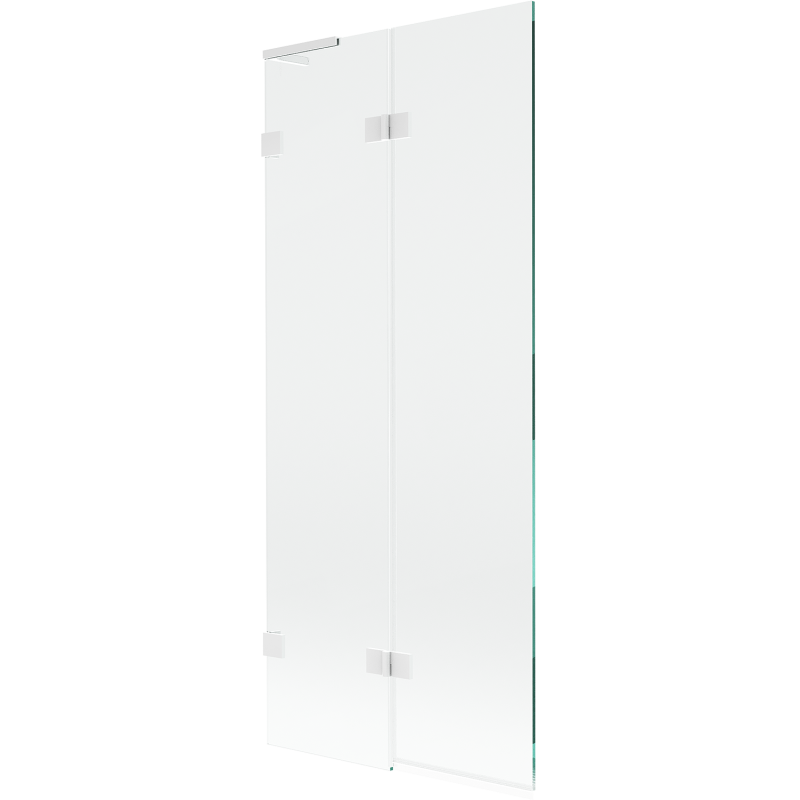 Mexen Lunar L parawan nawannowy 2-skrzydłowy lewy 80 x 150 cm, transparent, biały - 897L-080-100-20-00-L