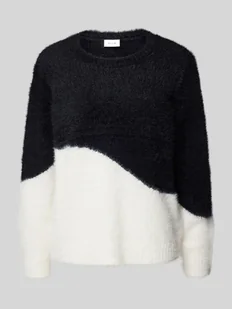 Sweter z dzianiny z okrągłym dekoltem model ‘FEATHER’ - Swetry damskie - miniaturka - grafika 1