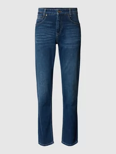 Spodnie męskie - Jeansy o kroju regular fit z dzianiny dresowej stylizowanej na denim model ‘Jog'n Jeans’ - grafika 1