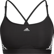 Bielizna sportowa damska - Adidas Stanik sportowy adidas Aeroreact Training Light-Support 3-Stripes Bra czarny HC7862 XLAC - miniaturka - grafika 1