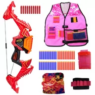 Zabawki militarne - Nerf Elite Dragonpower łuk Skyblaze F0809 + różowa kamizelka zestaw dla dziewczynek GIRL POWER - miniaturka - grafika 1