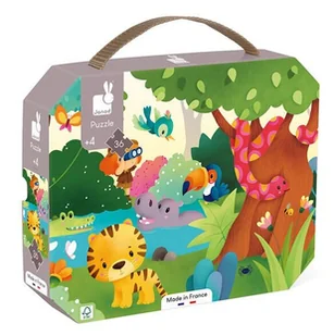 Puzzle panoramiczne w walizce Dzikie zwierzęta 36 elementów J02543 Janod - Puzzle - miniaturka - grafika 1