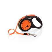 Smycze dla psów - FLEXI Smycz automatyczna S New Neon taśma 5m pomarańczowa - miniaturka - grafika 1