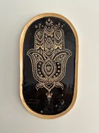 Kadzidła i dodatki - Duży talerz owalny, patera w Hamsa, palo santo, kadziedełko - miniaturka - grafika 1