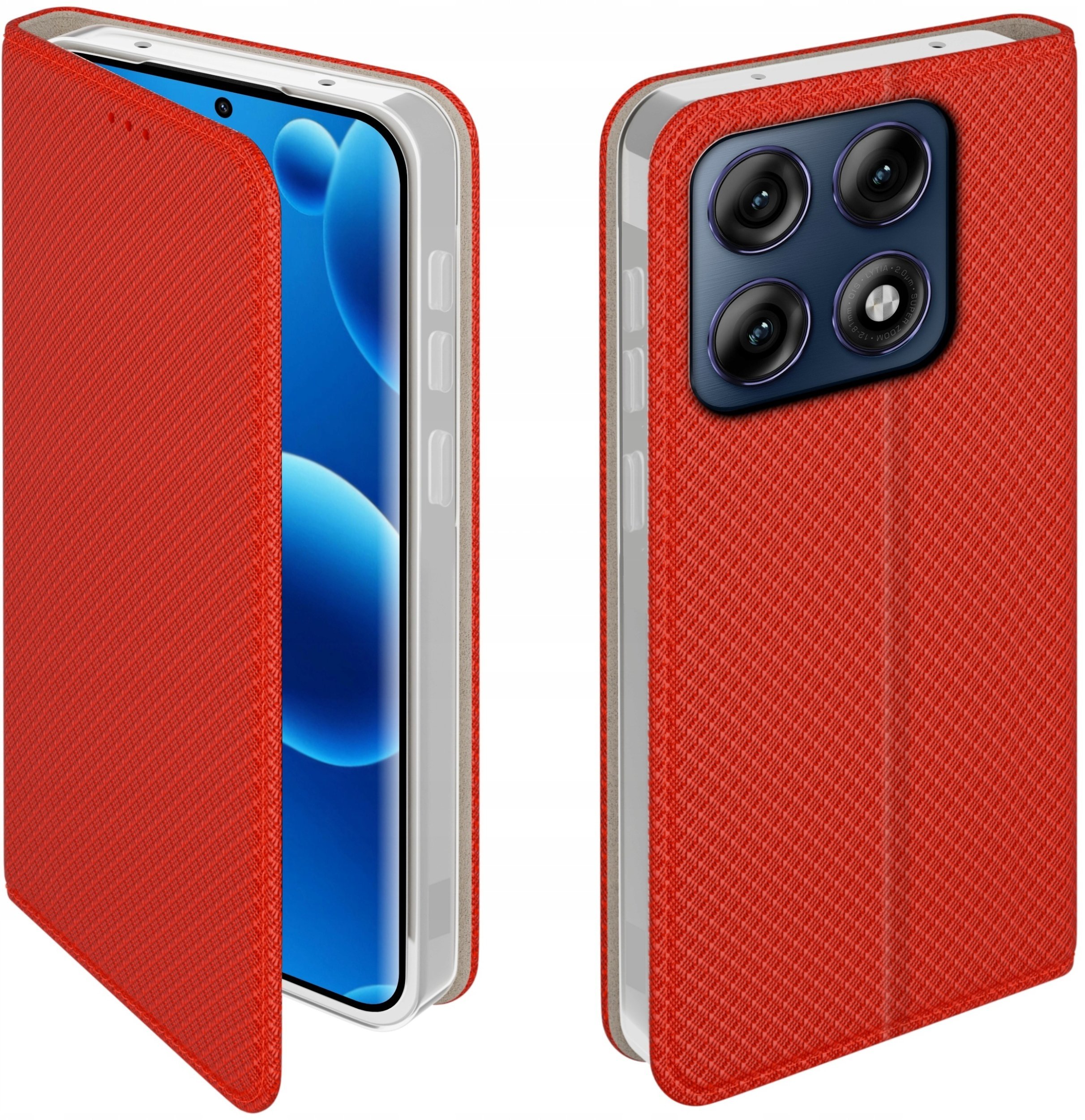krainaGSM Etui Z Klapką Do Motorola Edge 70 Pro 5G Zamykane Czerwone Futerał