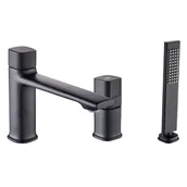 Baterie wannowe i prysznicowe - Bateria wannowa Laveo Tores 3-otworowa czarna BVT_713D - miniaturka - grafika 1