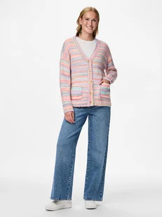 Pieces Kardigan w kolorze jasnoróżowym ze wzorem - Swetry damskie - miniaturka - grafika 1