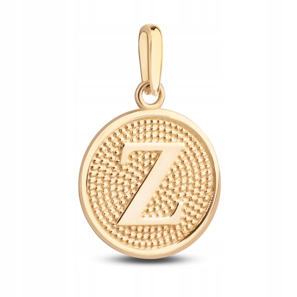 ZŁOTA WYJĄTKOWA ZAWIESZKA MEDALIK LITERKA Z 333