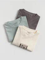 Koszulki dla chłopców - Reserved - Bawełniany t-shirt 3 pack - jasnoniebieski - miniaturka - grafika 1