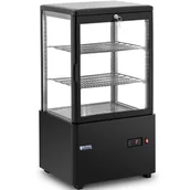 Szafy i witryny chłodnicze - Witryna chłodnicza ekspozycyjna przeszklona 3 poziomy 58 l - czarna - miniaturka - grafika 1