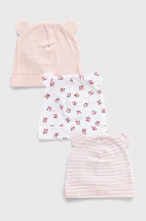 Czapki dla dzieci - GAP Czapka dziecięca (3-pack) kolor różowy z cienkiej dzianiny bawełniana - Gap - grafika 1