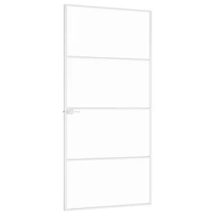 Drzwi wewnętrzne, białe, 93x201,5 cm, szkło i aluminium Lumarko! - Drzwi zewnętrzne - miniaturka - grafika 5