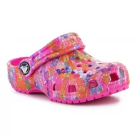 Buty dla dziewczynek - Klapki Crocs Classic Hyper Real Clog Jr 208451-90H różowe - miniaturka - grafika 1
