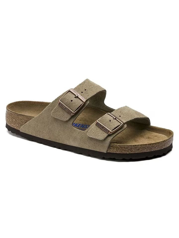 Birkenstock Skórzane klapki w kolorze beżowym